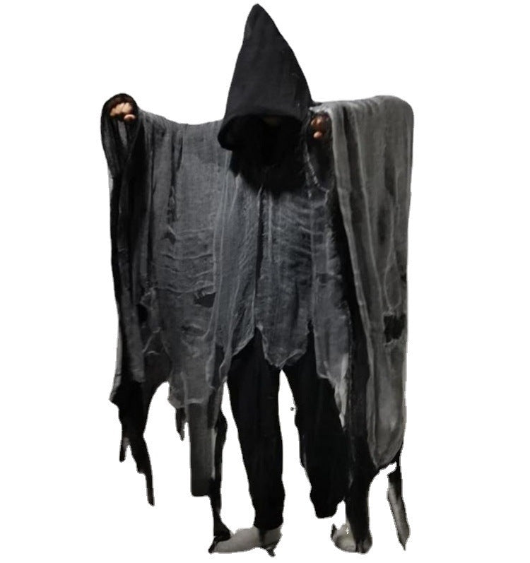 Unisex Halloween Ghost Dementors Cosplay Costume Gothic Horror Zombie Tattered Hooded Capes Day Of The Dead Party Props Cloaks
